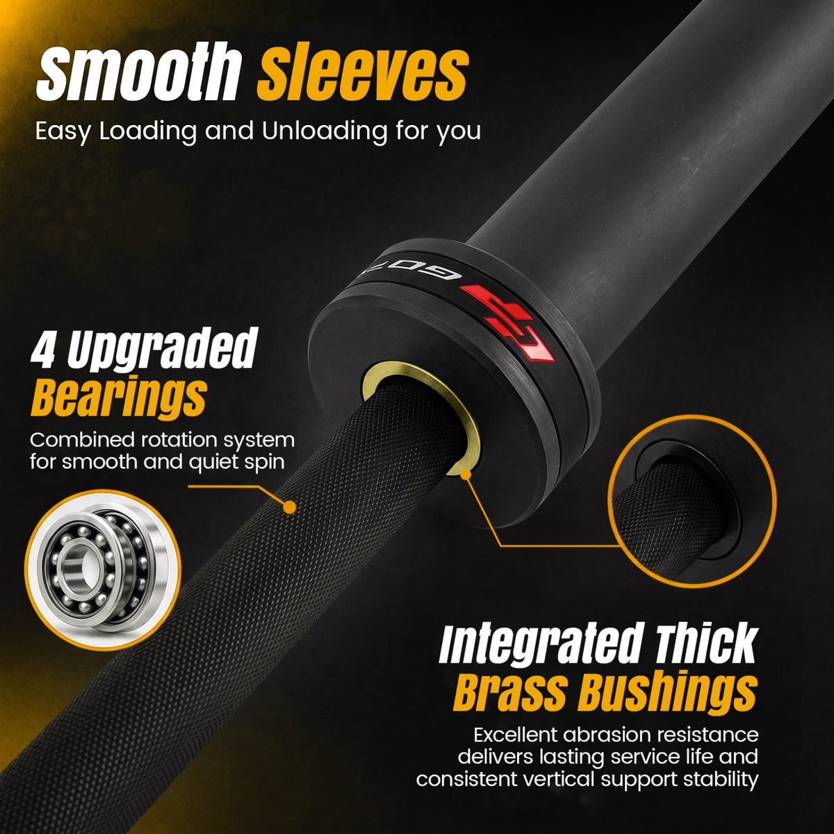 7ft Olympic Barbell, 2000 lb Capacity