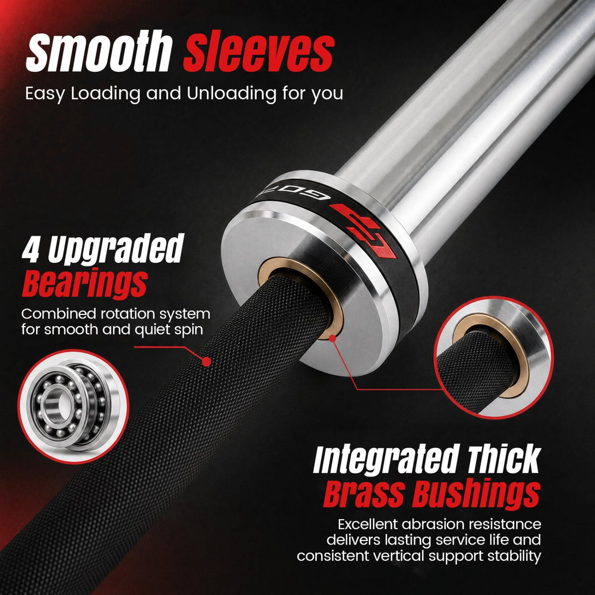 7ft Olympic Barbell, 2000 lb Capacity