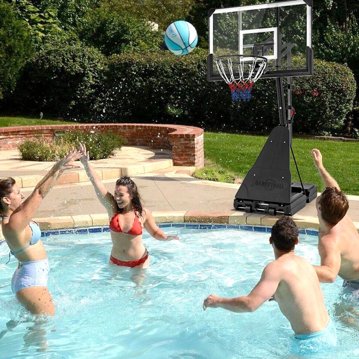 Portable Basketball Hoop, Adjustable 4.9–10 ft