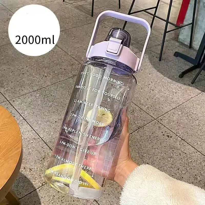 2L Sports Water Bottle with Straw