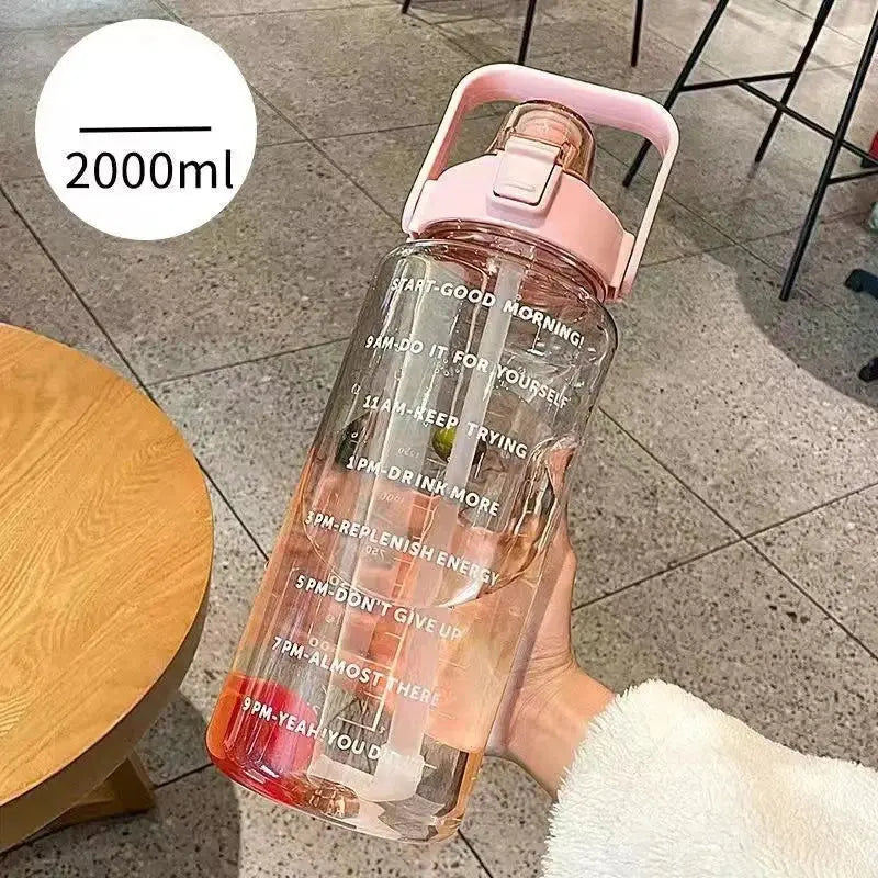 2L Sports Water Bottle with Straw
