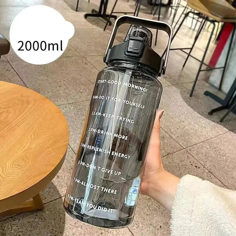 2L Sports Water Bottle with Straw