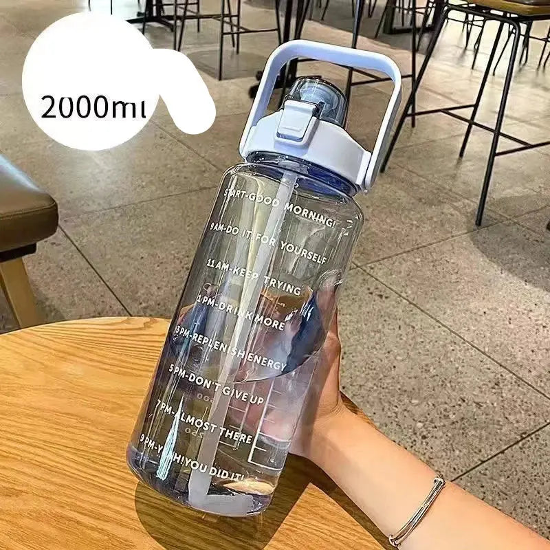 2L Sports Water Bottle with Straw