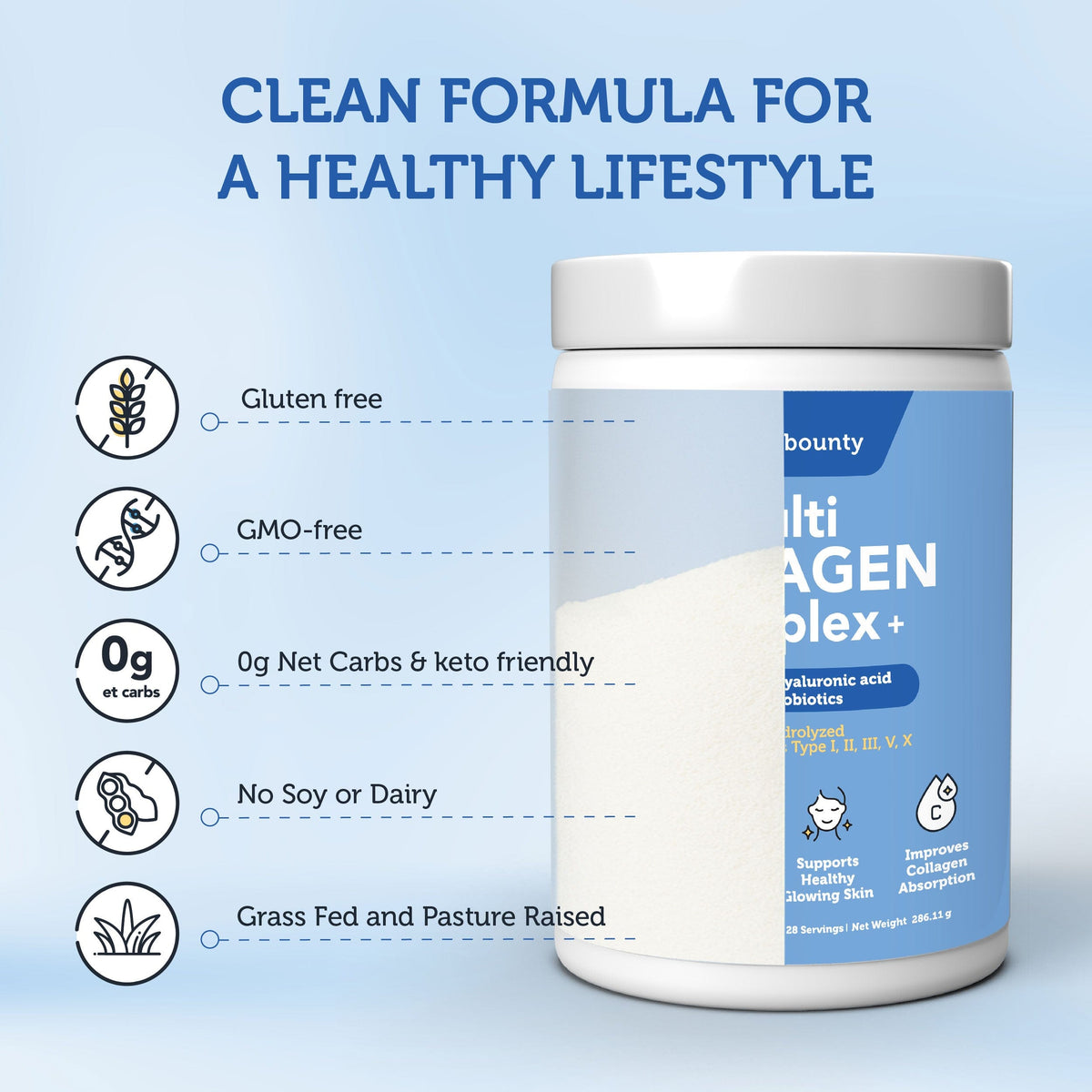 Multi Collagen Complex + with Vitamin C & Hyaluronic Acid