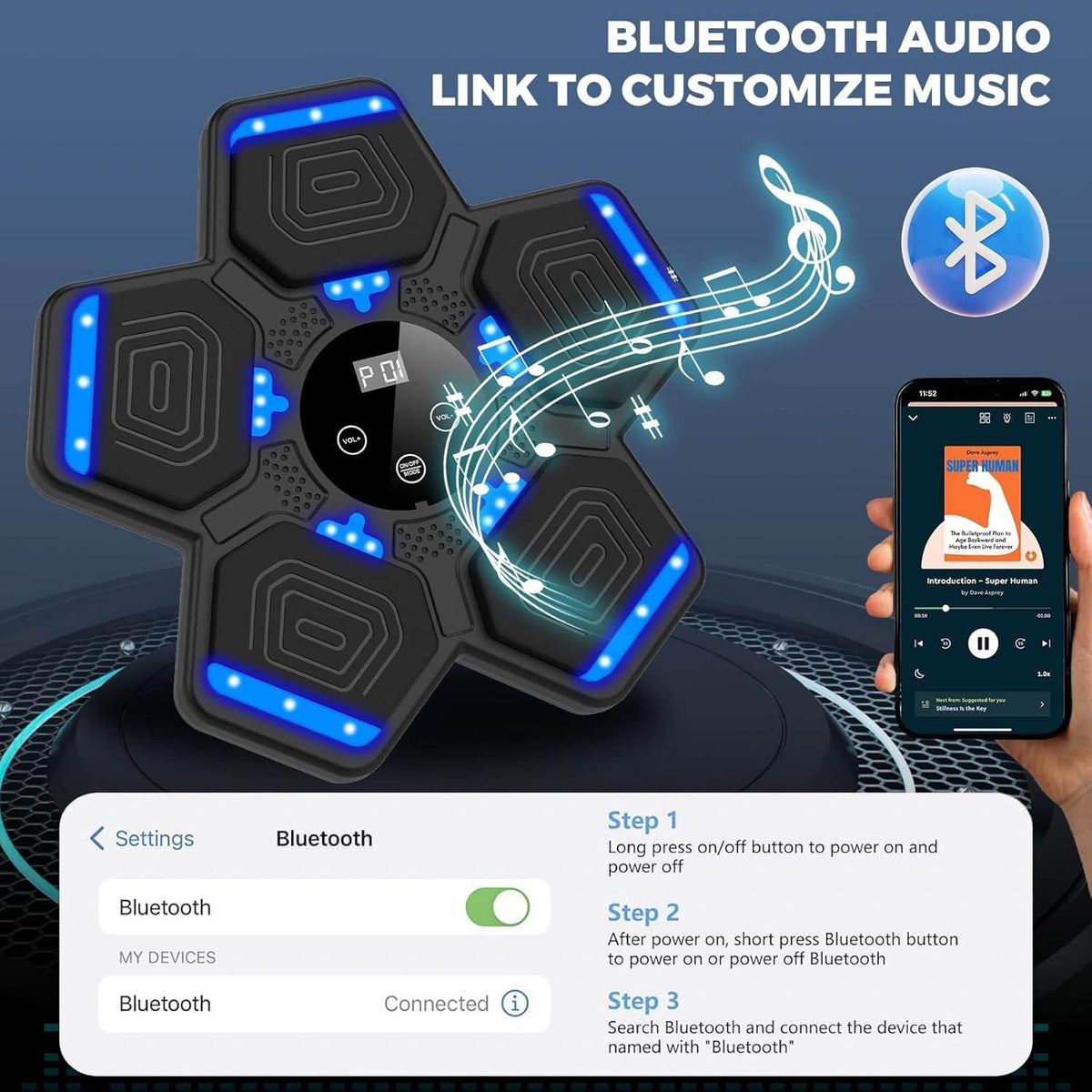 Bluetooth Music Boxing Machine with Gloves, view 6