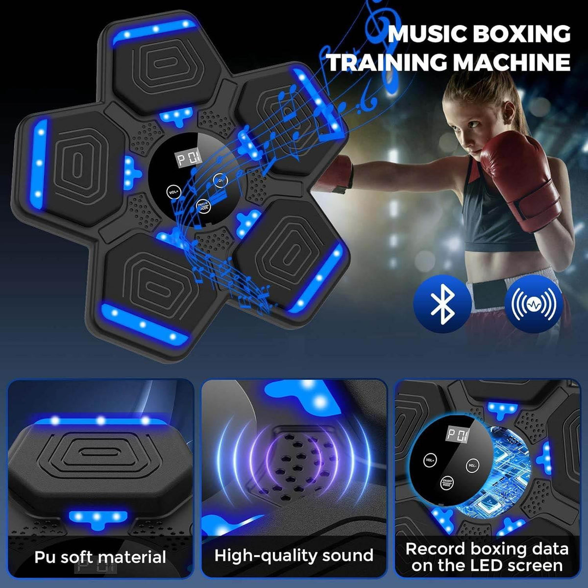 Bluetooth Music Boxing Machine with Gloves, view 4