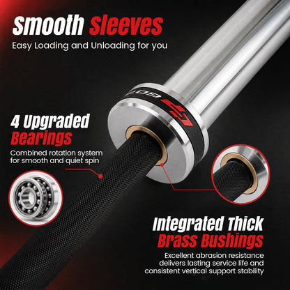 7ft Olympic Barbell, 2000 lb Capacity