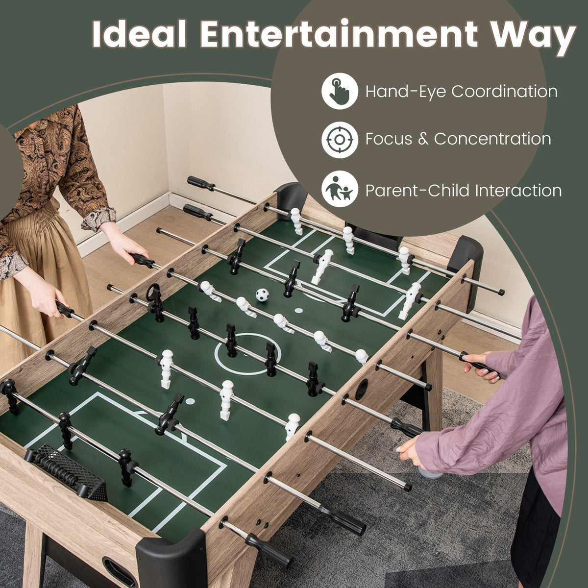 54" Foosball Table, Natural