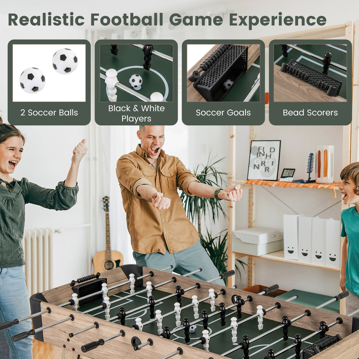 54" Foosball Table, Natural
