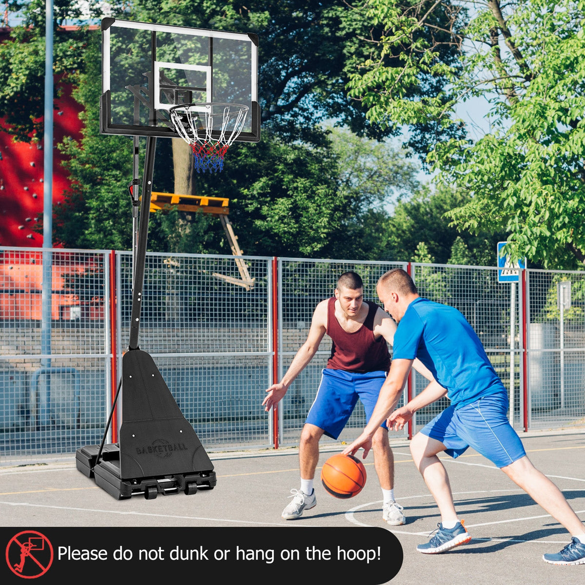 Portable Basketball Hoop, Adjustable 4.9–10 ft