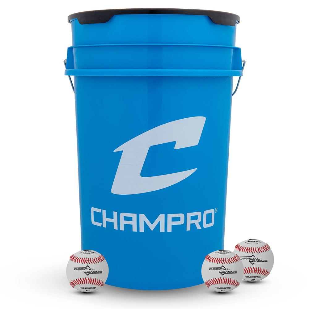 Baseball Bucket with 24 Balls, 6 Gal