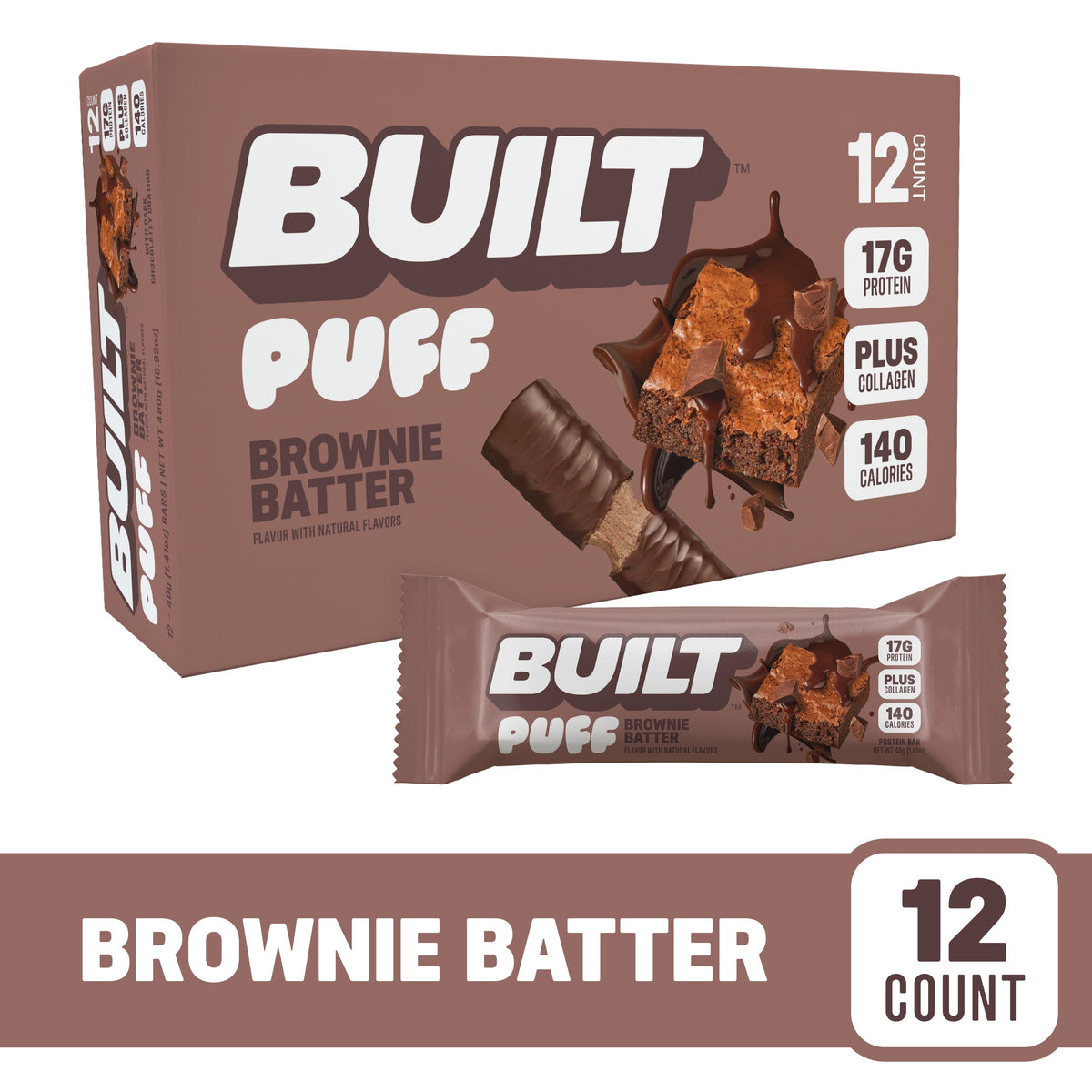 BUILT Brownie Batter Protein Puff, view 9