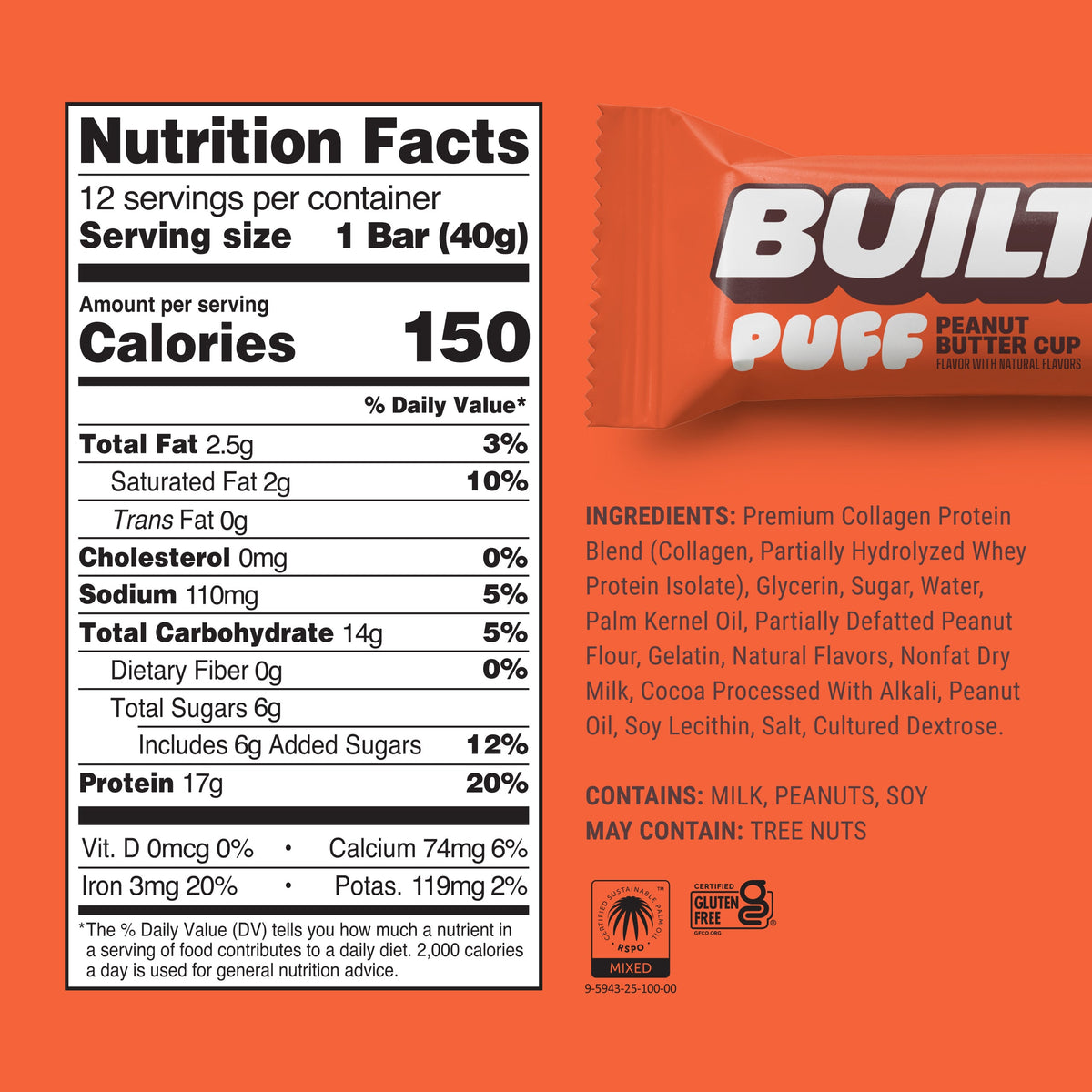 Peanut Butter Cup Puff Protein Bar