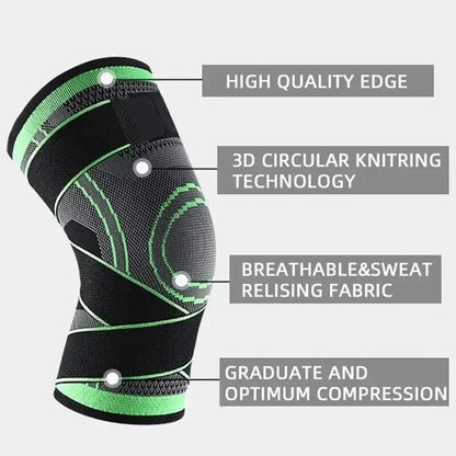 Knee Compression Sleeve with Adjustable Straps, view 2