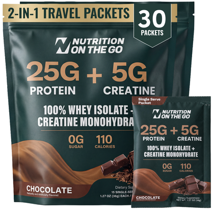 2-in-1 Whey Protein Isolate + Creatine Travel Packets
