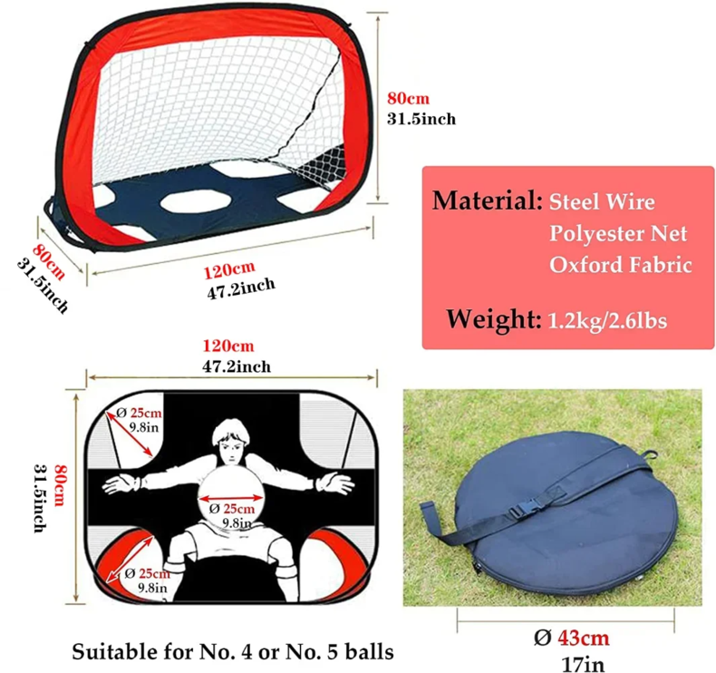 Portable Folding Soccer Goal for Kids