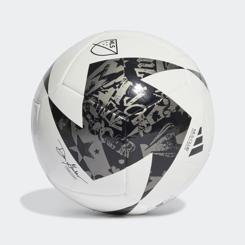 adidas MLS Club Soccer Ball, White/Black, Size 3