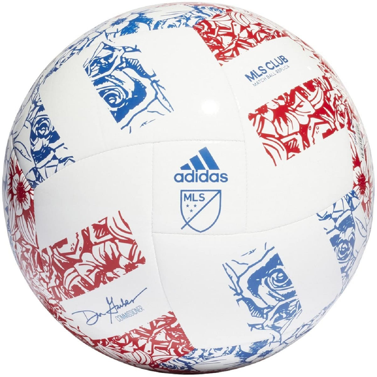 adidas MLS Club Soccer Ball, Blue/Red, Size 5, view 2