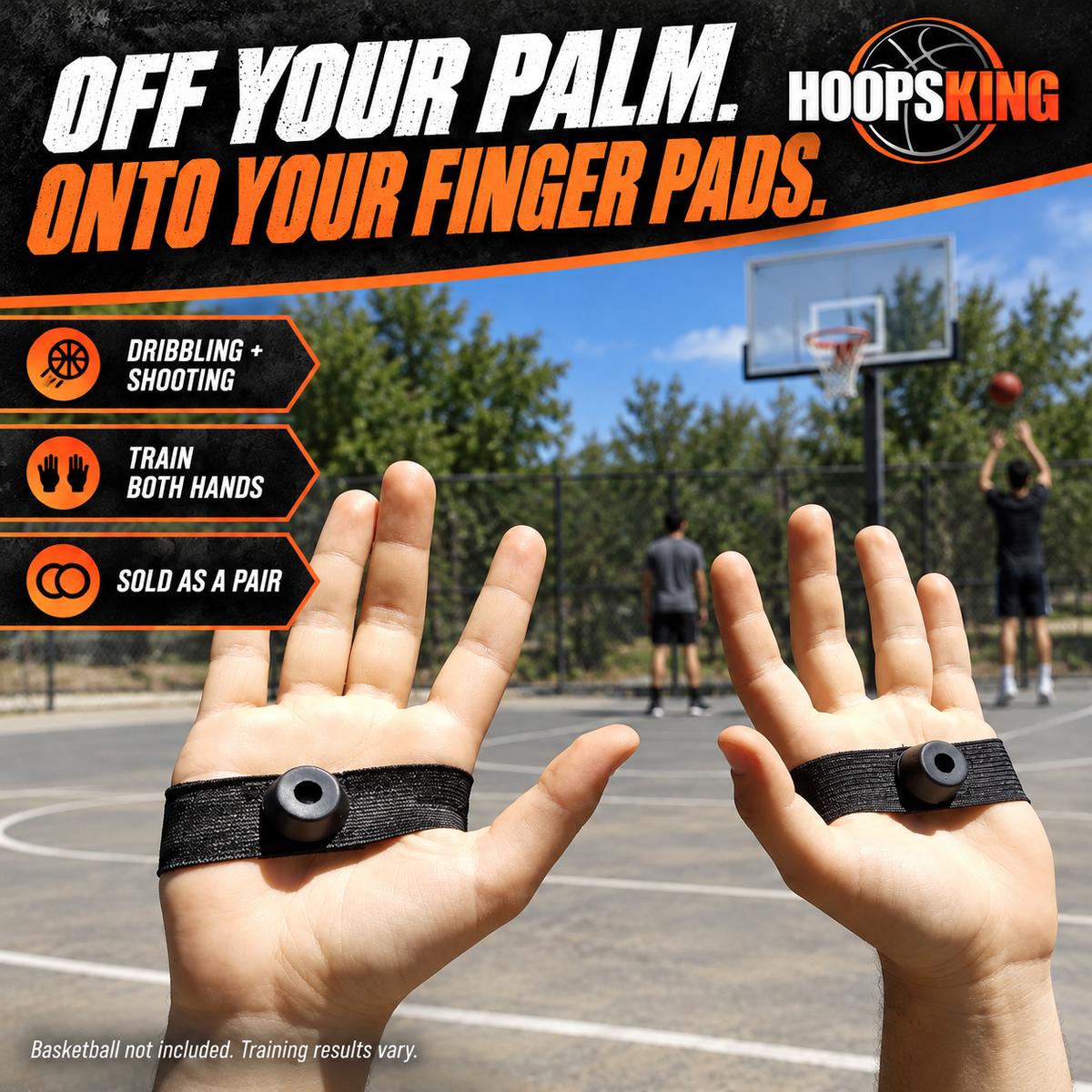 HoopsKing No Palm Dribbling & Shooting Aid, Pair, view 2