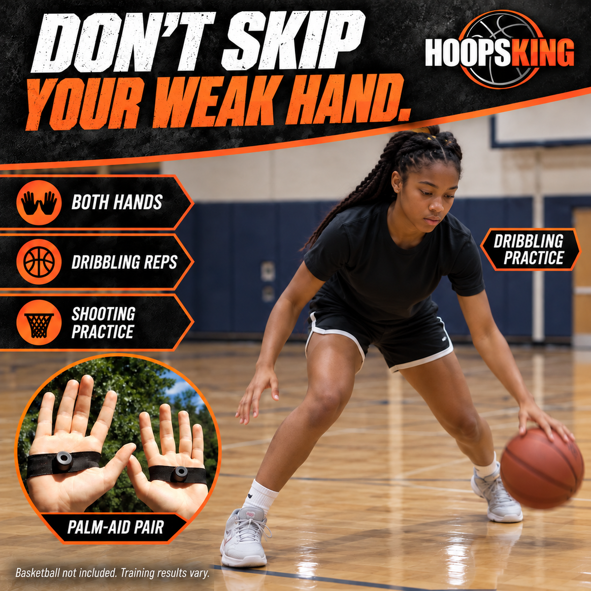 HoopsKing No Palm Dribbling & Shooting Aid, Pair, view 4