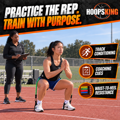HoopsKing Vertical Jump Trainer Resistance Bands | Waist to Heels