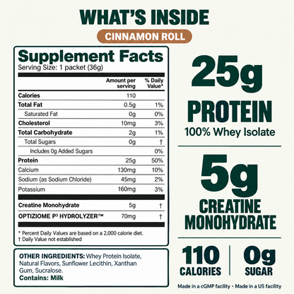 2-in-1 Whey Protein Isolate + Creatine Travel Packets
