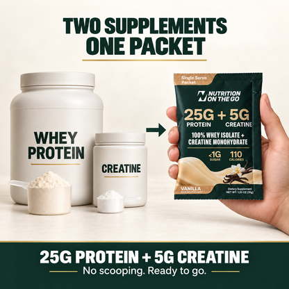 2-in-1 Whey Protein Isolate + Creatine Travel Packets