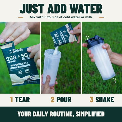 2-in-1 Whey Protein Isolate + Creatine Travel Packets